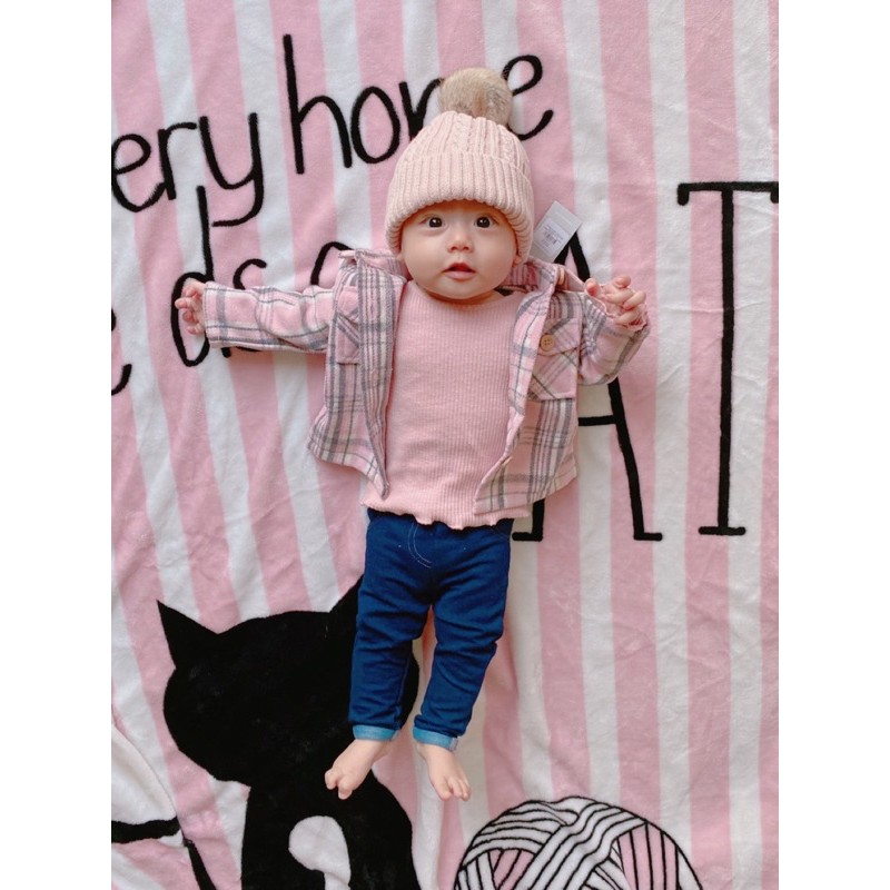 Set 3 Món Bé Gái Kẻ Gingham Hồng PR