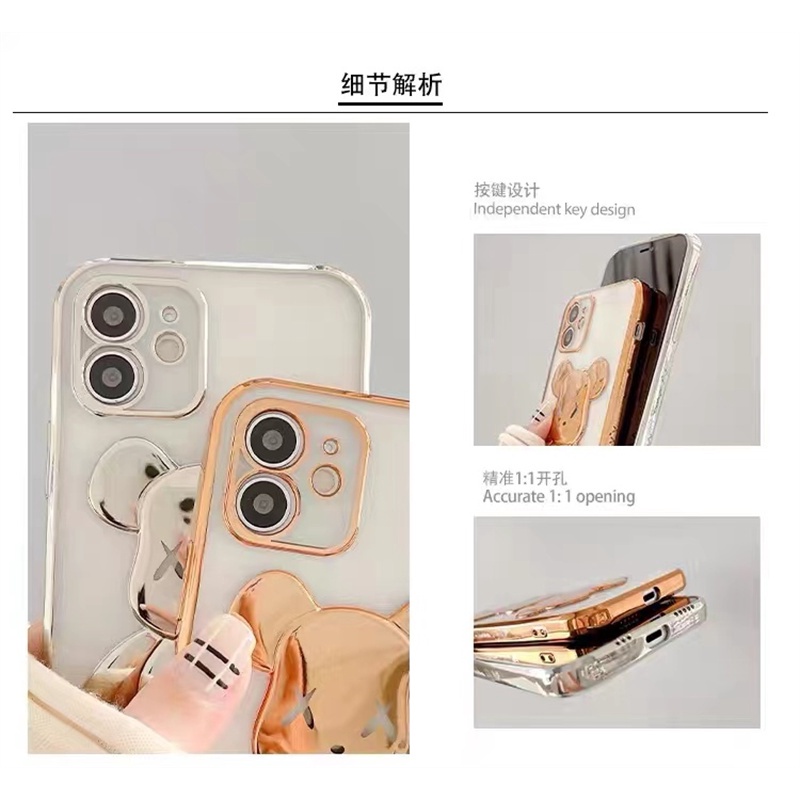 Ốp Điện Thoại Họa Tiết Kaws Mạ Điện Cho iPhone 13 Pro MAX 12 Pro MAX 11 Pro MAX X XS MAX XR 7 Plus 8 Plus