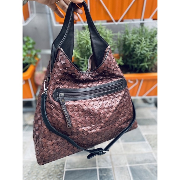 SALE- túi si da thật đan