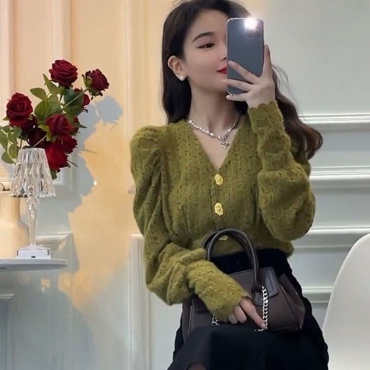 Áo Sơ Mi Tay Dài Phồng Phối Ren Phong Cách Pháp Cổ Điển Thời Trang Mùa Thu Mới Cho Nữ