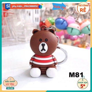 Móc khoá gấu nâu mặc áo giao ngẫu nhiên