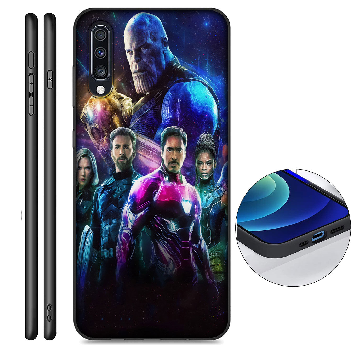 iPhone 12 Mini 11 Max Pro SE 2020 XR Phone Case Soft Silicone Casing Thanos vs avengers Marvel