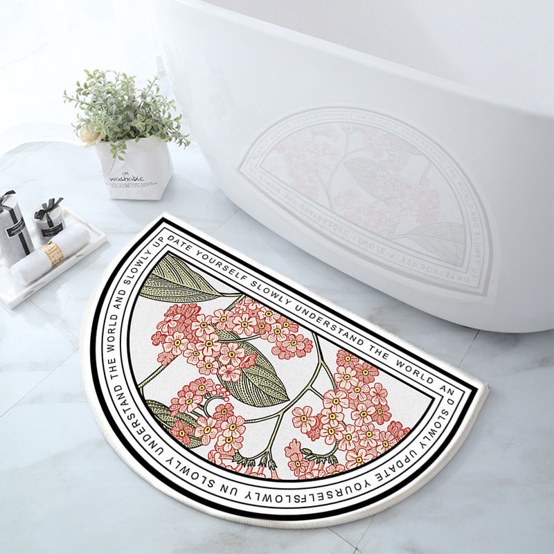Thảm chùi chân hình tròn hút nước chống trượt nhanh khô kích thước 40*60cm