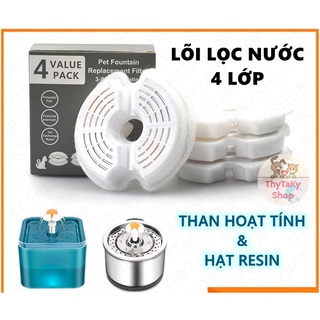 Hộp 4 Miếng lọc nước tròn khuyết dùng cho máy uống nước đài phun nước máy lọc nước tự động chó mèo