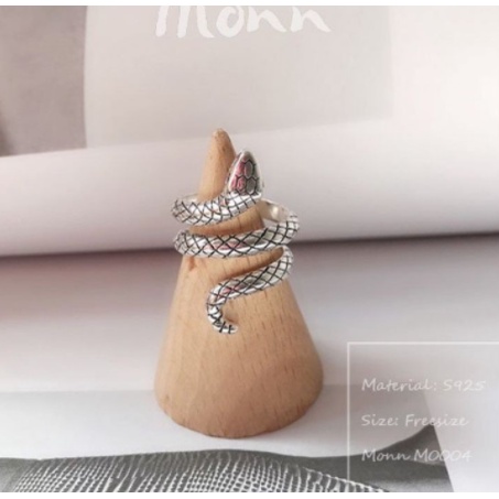 Nhẫn thời trang hình rắn phong cách Gothic cổ điển cá tính dành cho nam và nữ