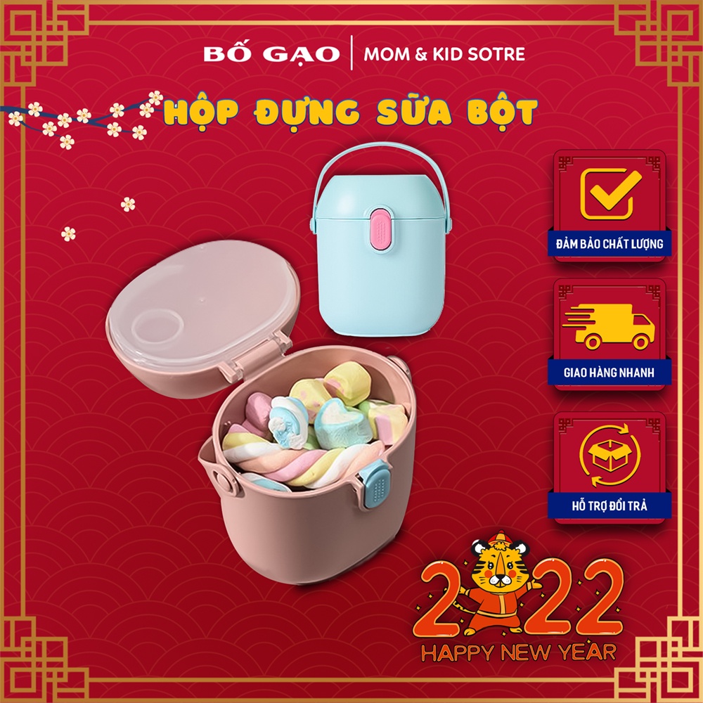 Hộp đựng sữa bột, hộp đựng thực phẩm cho bé, khóa kép chống ẩm, thuận tiện mang theo