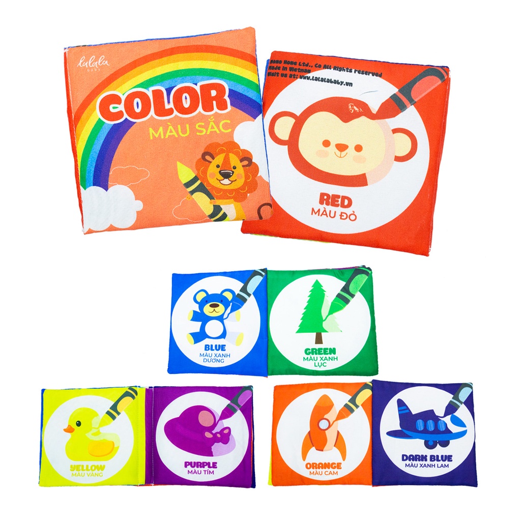 Sách vải Touch touch see see (mini cloth book) nhiều chủ đề thú vị, phát triển trí não cho bé - Bộ 4 cuốn