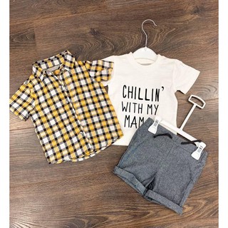 Sét 3ct áo phông kèm sơ mi kèm quần Primark
