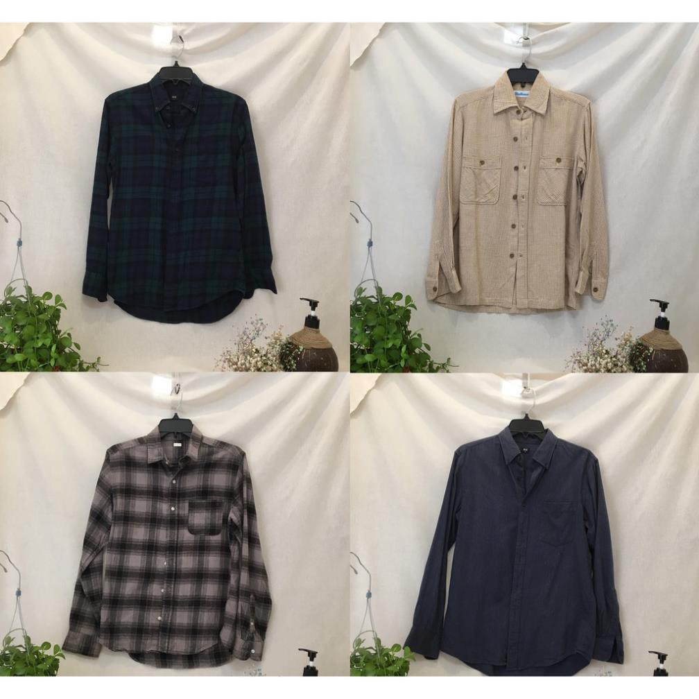 [Ảnh thật | 20 mẫu] Áo sơ mi caro họa tiết khoác ngoài vintage flannel Nam Nữ secondhand sida 2hand ་