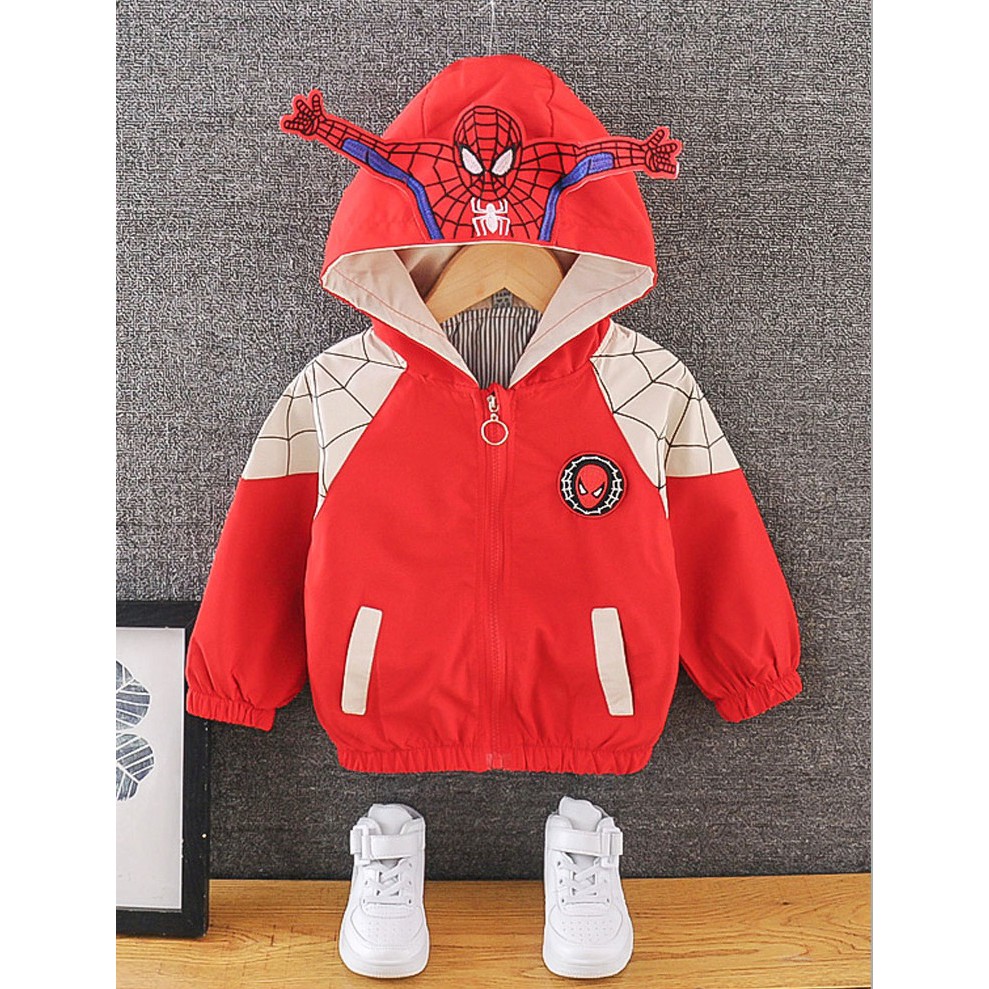 Hàng hot áo khoác gió 2 lớp cho bé tạo kiểu dáng người nhện spiderman ngộ - ảnh sản phẩm 3