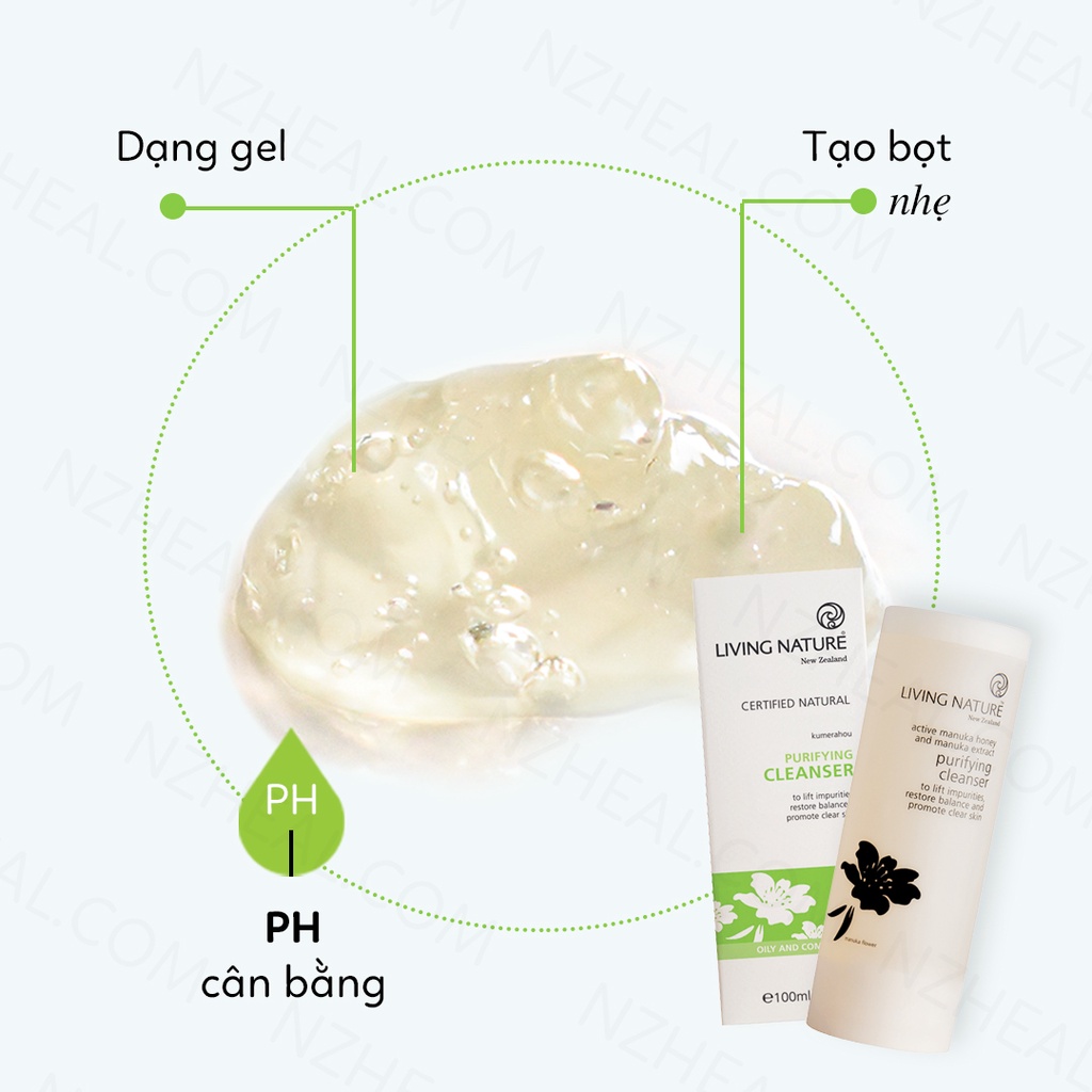 Sữa Rửa Mặt Cho Da Dầu, Dễ Nổi Mụn Living Nature Purifying Cleanser 100 ml | BigBuy360 - bigbuy360.vn