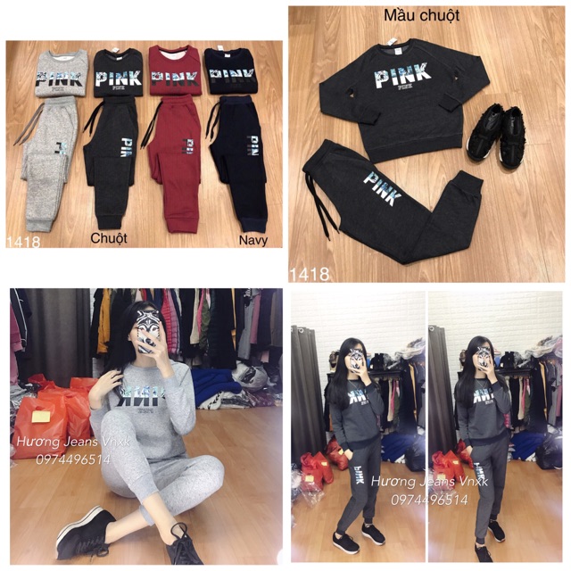 Bộ nỉ Pink xịnnn