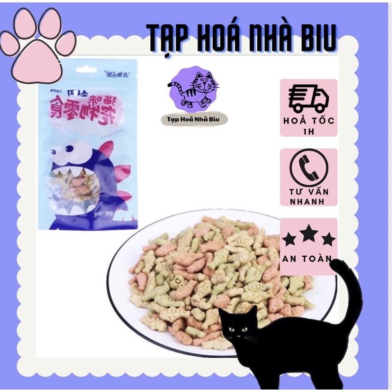 Bánh cá thưởng catnip thơm ngon gói 100g