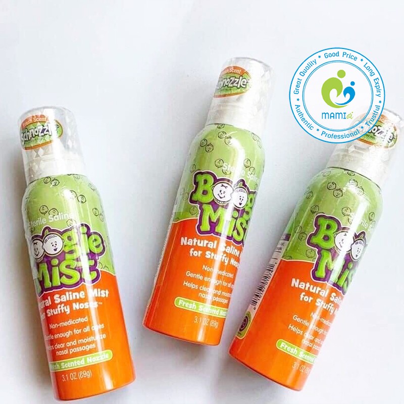 Xịt muối mũi lô hội/ nho vệ sinh, giảm vie^m, sổ, nghẹt mũi cho bé từ sơ sinh Zarbee's (88ml)/Boogie Mist (89g), USA