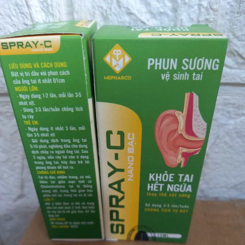 Xịt vệ sinh tai SPRAY C 15ml tan ráy sạch tai hết ngứa