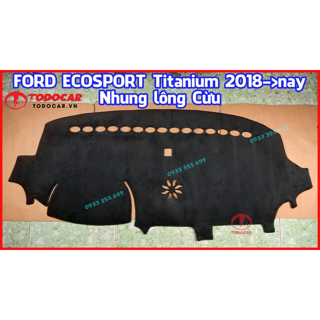 Thảm Taplo FORD ECOSPORT bằng Nhung lông Cừu, Da vân Carbon, Da vân Gỗ 2014 2015 2016 2017 2018 2019 2020 2021 2022