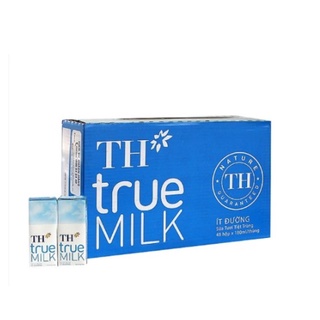 Thùng sữa TH True Milk ít đường 180ml Date mới