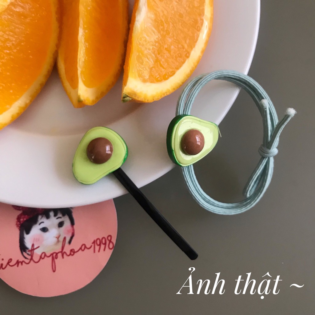 Kẹp tóc/ Buộc tóc Trái bơ Và Trứng Chiên Dễ thương Hot trend Ulzzang