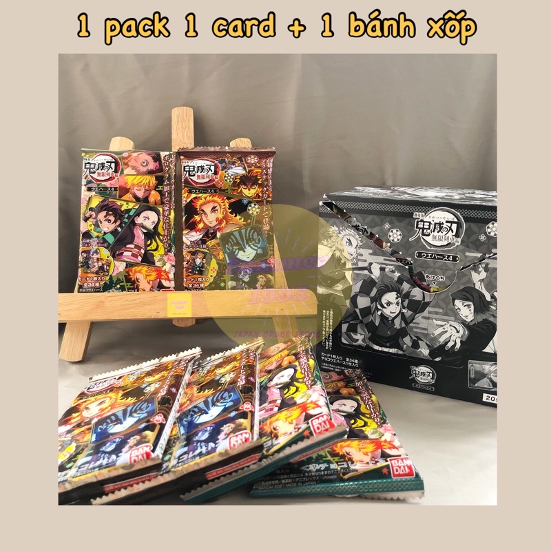 Pack bánh xốp wafer random thẻ nhân phẩm Kimetsu no Yaiba/KnY/Thanh Gươm Diệt Quỷ vol.4