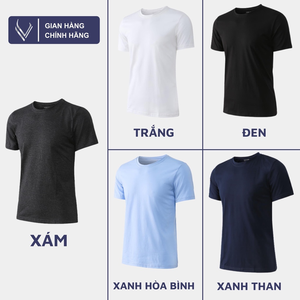 Áo phông nam VERATINO ôm dáng cổ tròn chất cotton thoáng mát