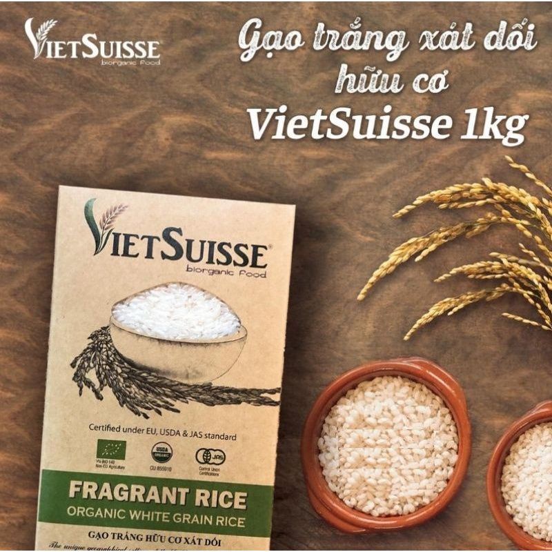 GẠO TRẮNG XÁT DỐI LỨT TÍM HỮU CƠ VIETSUISSE 1KG