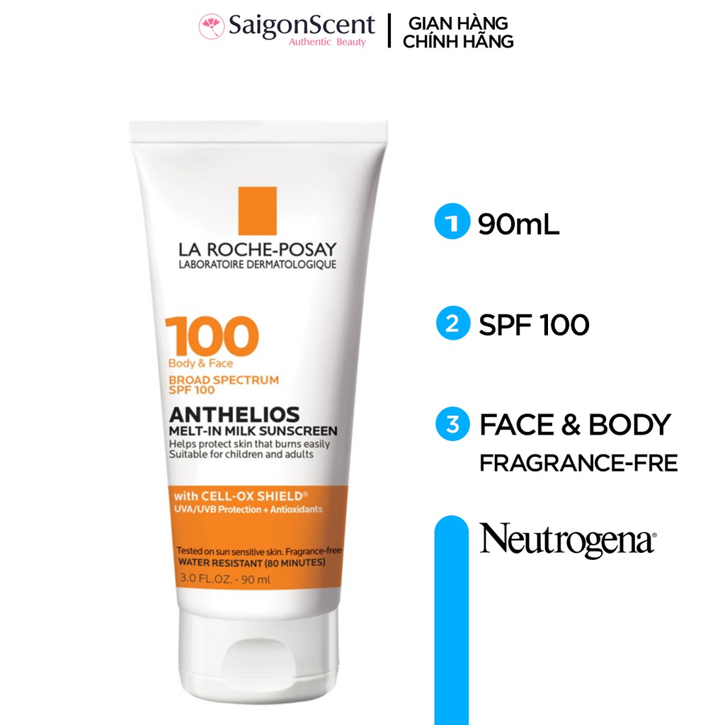 [SaigonScent] Kem chống nắng La Roche-Posay Anthelios Melt-in Milk SPF 100 Face & Body ( 90mL )