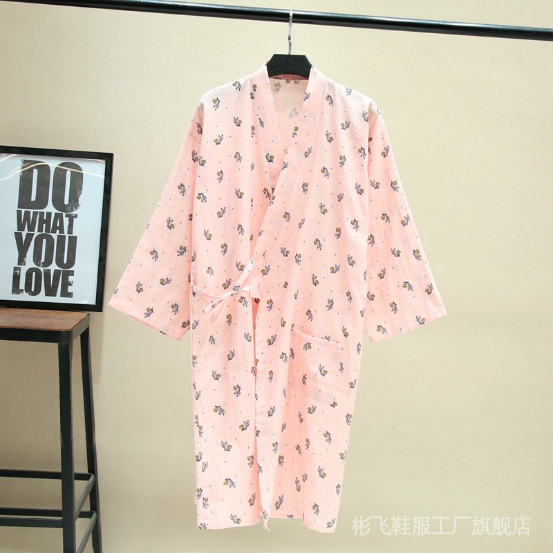 Đầm Ngủ Kimono Cotton Hai Lớp Dành Cho Nam Nữ | BigBuy360 - bigbuy360.vn