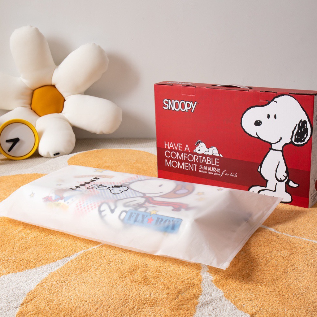 Gối cao su non cho bé cao cấp chính hãng SNOOPY kích thước 27x44x6 cm