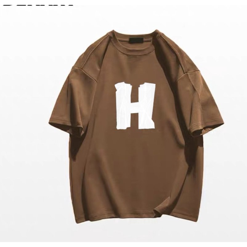Áo thun unisex nam nữ chữ H áo phông nam nữ form rộng vải cotton tay lỡ