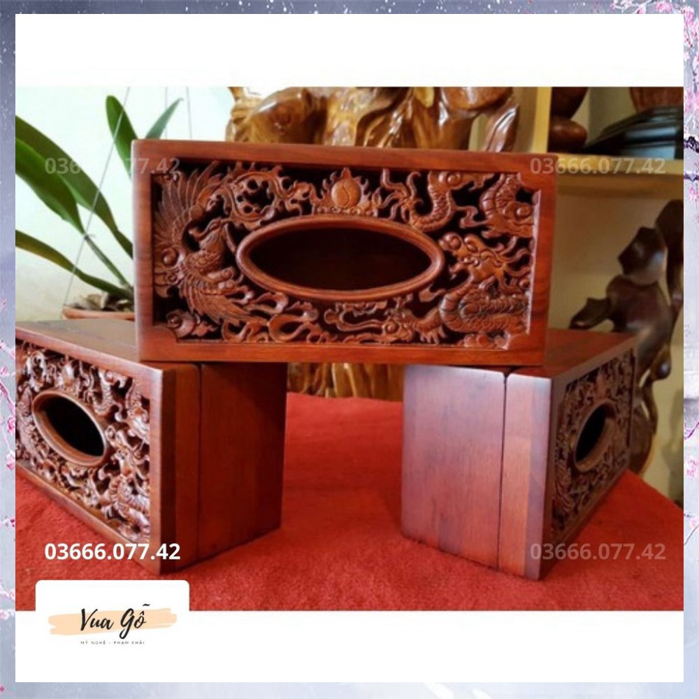 HÀNG CAO CẤP -  Hộp Đựng Khăn Giấy Ăn Gỗ Hương [Long Phụng] Sang Trọng, Cao Cấp  - Hàng Cao Cấp | BigBuy360 - bigbuy360.vn