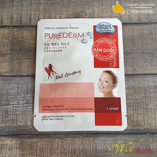 Mặt Nạ Giấy Dưỡng Da Nhân Sâm Purederm [01 Miếng/Gói] [Hàn Quốc]