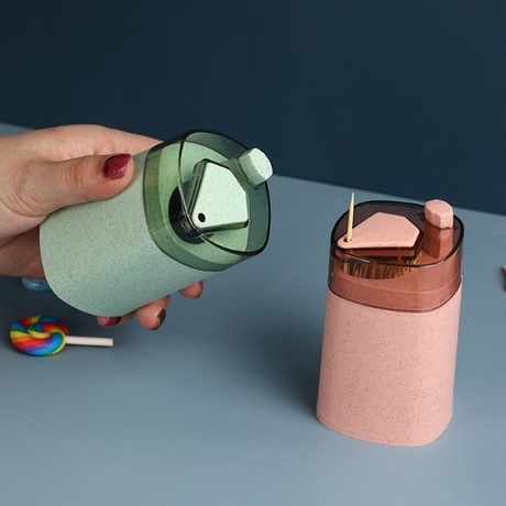 Hộp Đựng Tăm Lúa Mạch Thông Minh Có Nút Bấm Tự Động