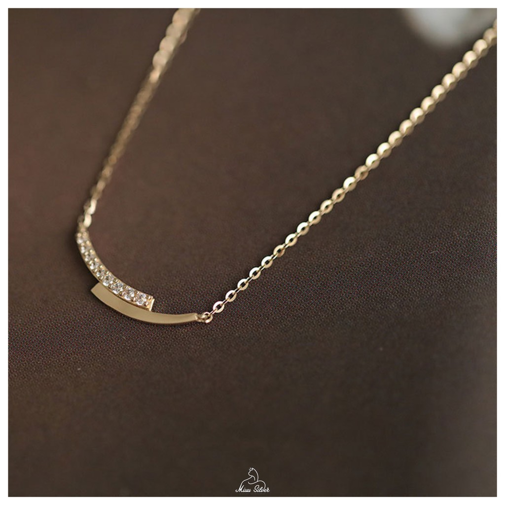 Dây chuyền nữ Miuu Silver, vòng cổ mạ vàng 14K Winding Necklace