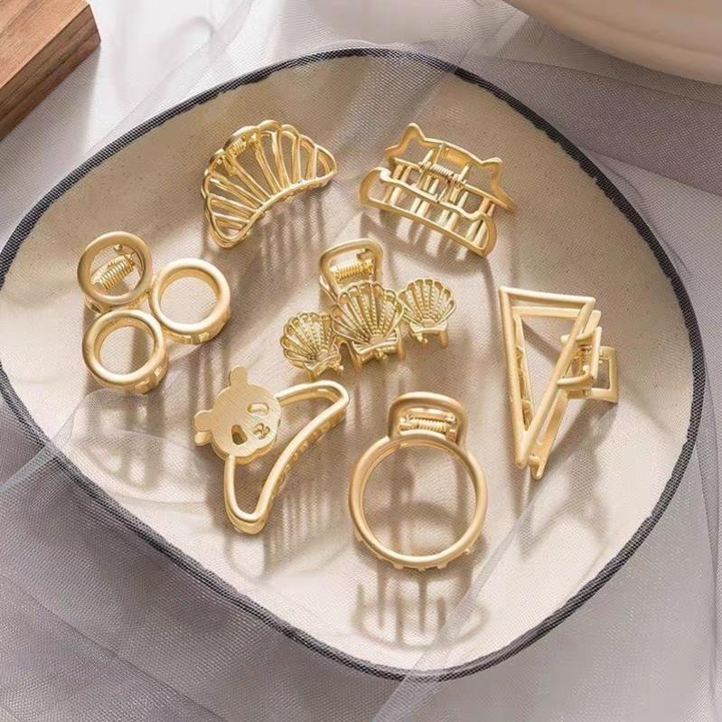 Sét 8 Kẹp Tóc Mái Càng Cua Kim Loại Mini Siêu Xinh Phong Cách Hàn Quốc