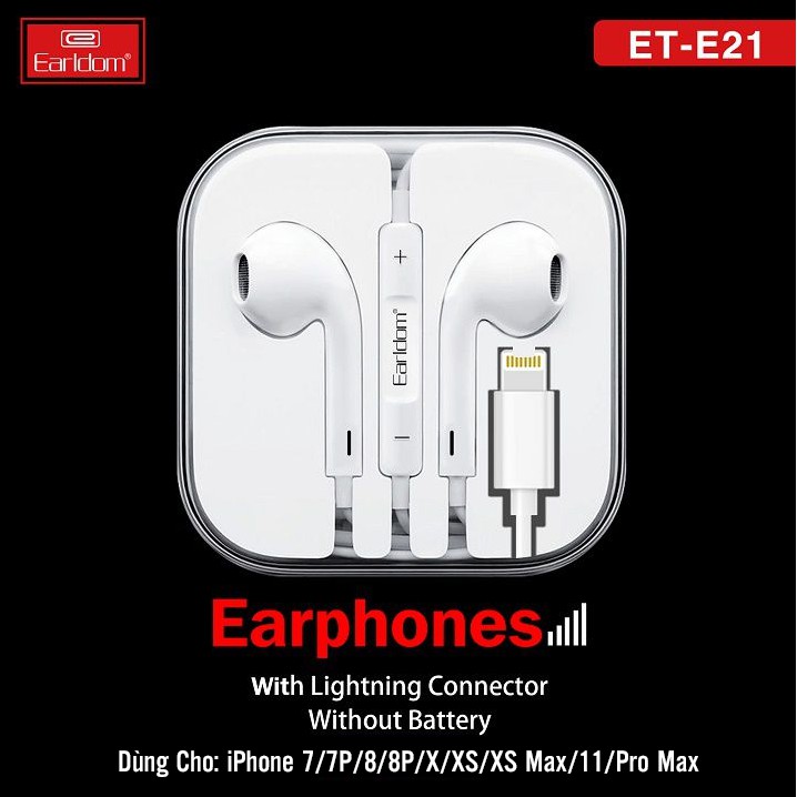 Tai Nghe Bluetooth Chân Lightning Earldom ET-E21 Cho iPhone 7/7P/8/8P/X/XS/XS Max/11/Pro Max