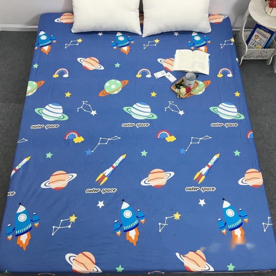 Bộ drap nệm - 1 ga kèm 2 vỏ gối nằm hoạt hình Doraemon 1M6 X 2M cao 15 cm | BigBuy360 - bigbuy360.vn