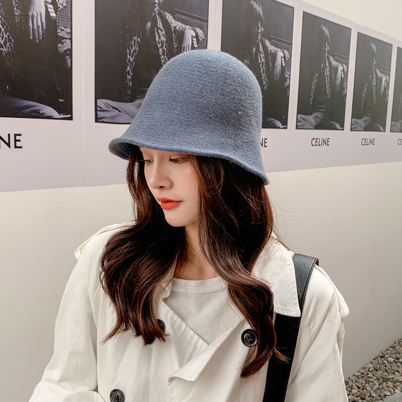 Nón tai bèo dệt kim màu sắc đơn giản phong cách Hàn Quốc thời trang cho nữ