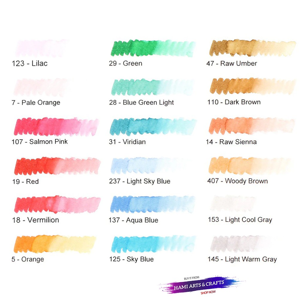 Bút Cọ Màu Nước SAKURA (Bảng 3) Coloring Brush Pen 48 Màu