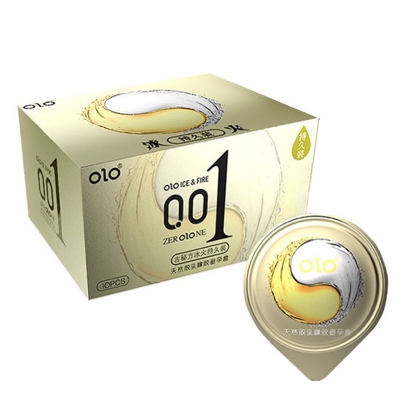 Bao cao su siêu mỏng 001 OLO đỏ siêu truyền nhiệt kéo dai thời gian hộp 10c bcs /điều hòa niềm vui