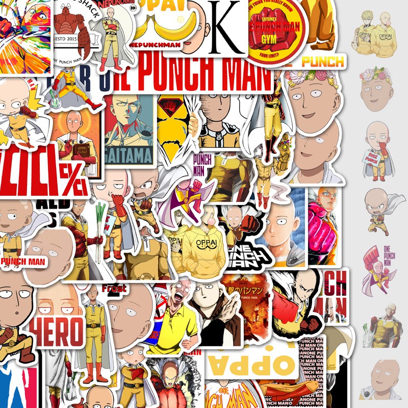 Set 50 miếng sticker ONE PUNCH-MAN dán trang trí độc đáo