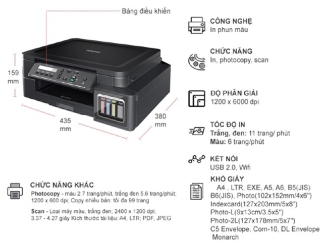 MÁY IN PHUN ĐA CHỨC NĂNG BROTHER DCP-T510W