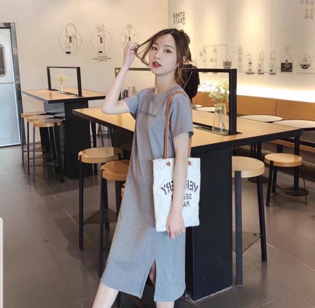 Váy chữ xẻ 2 màu