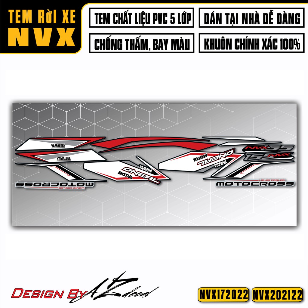 Tem Dán Xe NVX Thiết Kế ONEAL | NVX22 | Decal Rời Chống Nước, Bền Màu, Dành Cho NVX 125,155 2017 - 2021