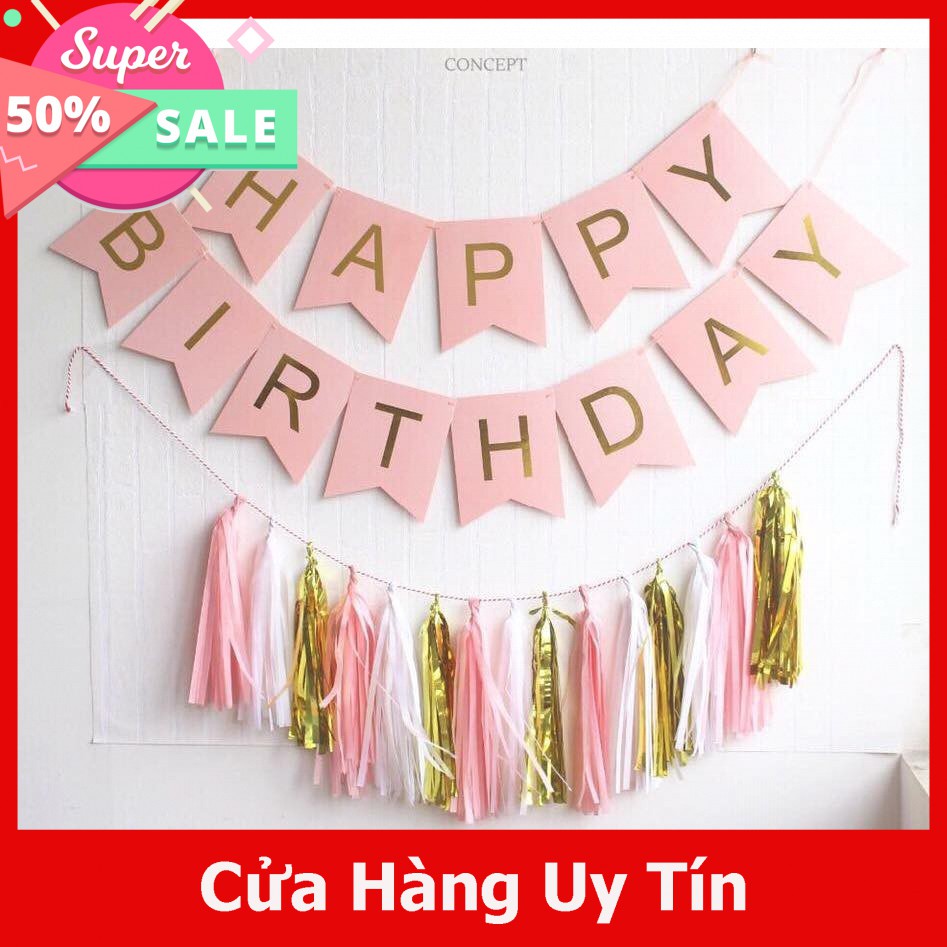 Dây chữ Happy birthday - Dây chữ giấy Happy birthday - Dây chữ chúc mừng sinh nhật