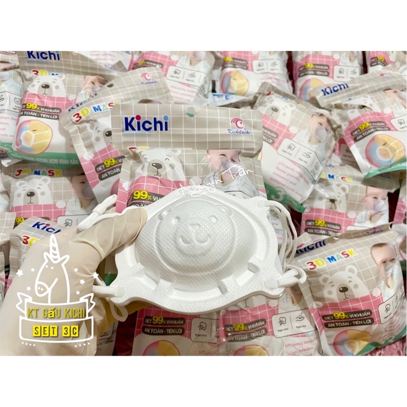Khẩu trang Gấu KICHI cho bé set 3 chiếc