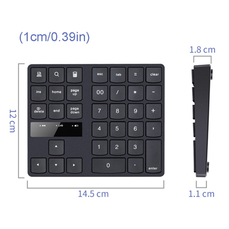 Bàn Phím Số Mini 35 Phím 2 4G Sạc USB Đa Năng