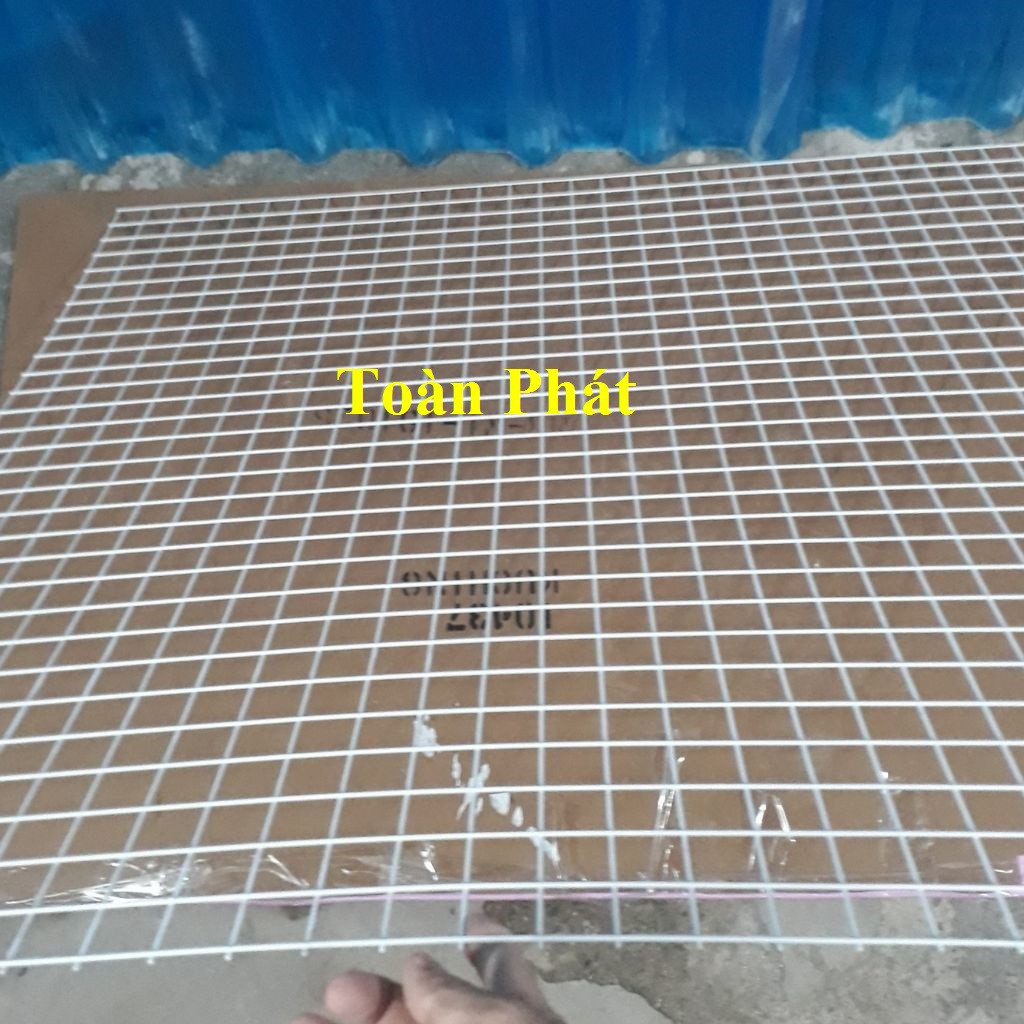 (100 x 100cm x ô rộng 3 phân,5phân )Tấm lưới sắt đan treo phụ kiện màu trắng sữa