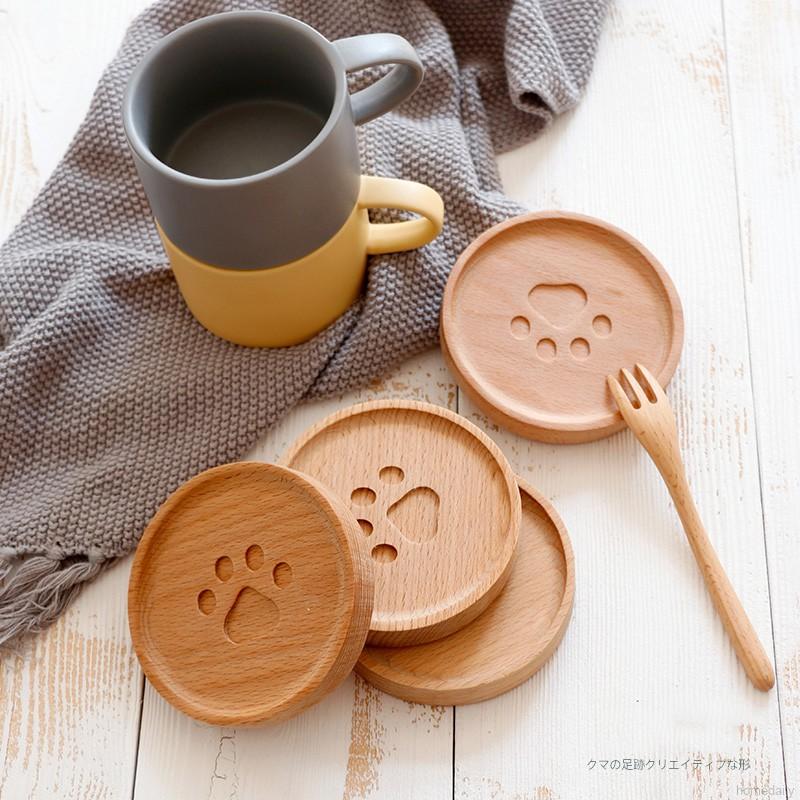 Đế Lót Ly Bằng Gỗ Hình Bàn Chân Gấu Đáng Yêu | BigBuy360 - bigbuy360.vn