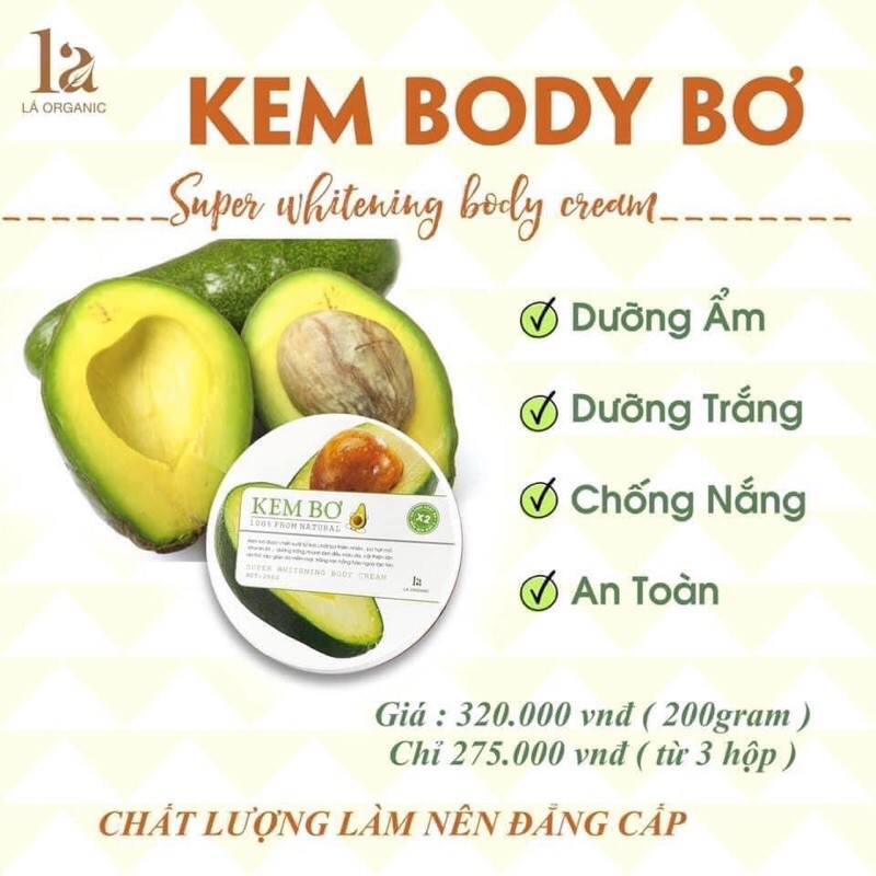 Body Bơ lá 200g [Chính hãng]