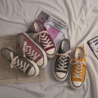 Dép lười Baotou giả giày vải thời trang Hàn Quốc dành cho nữ